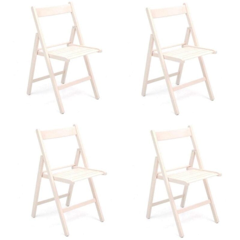 foto del prodotto liberoshopping - sedia pieghevole salvaspazio in legno lusso colorata bianco set da 4