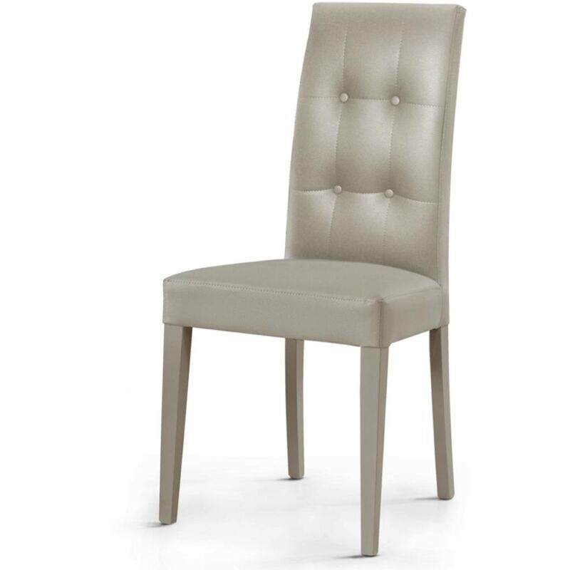 foto del prodotto liberoshopping - sedia poltrona imbottita in ecopelle effetto capitonne' dodo set 2 pezzi grigio