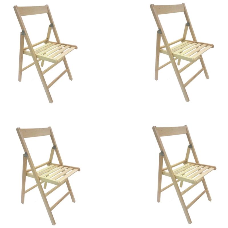 foto del prodotto liberoshopping sedia richiudibile in legno di faggio naturale set 4