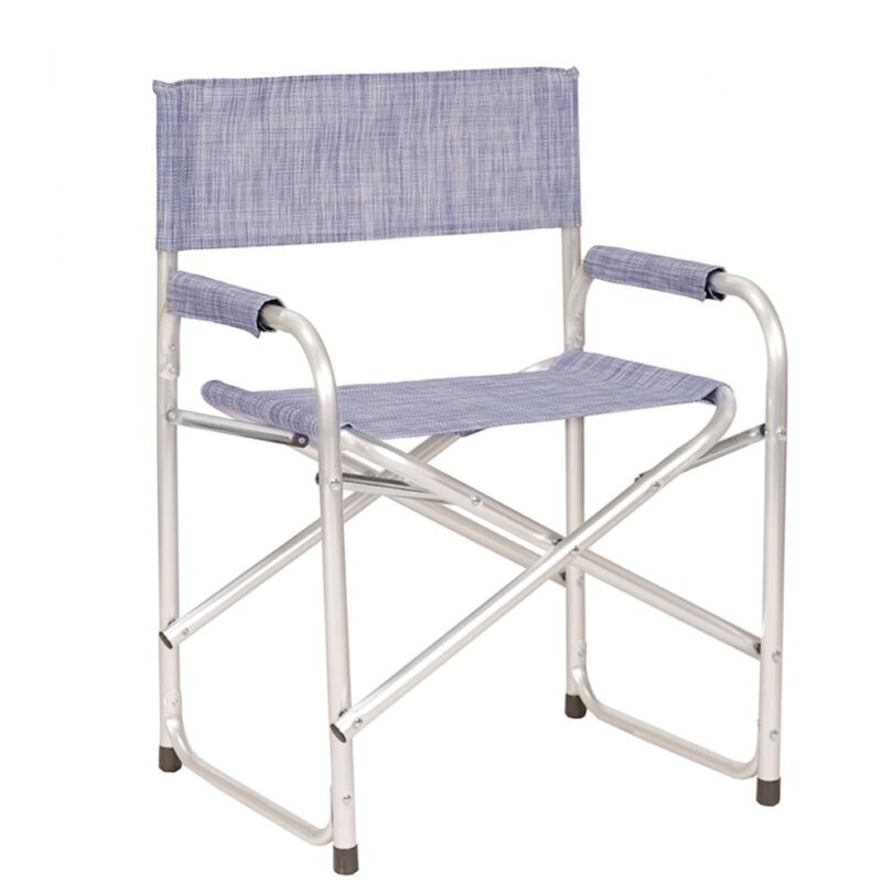 foto del prodotto liberoshopping sedia richiudibile per esterni in alluminio regista mare in textilene blu denim