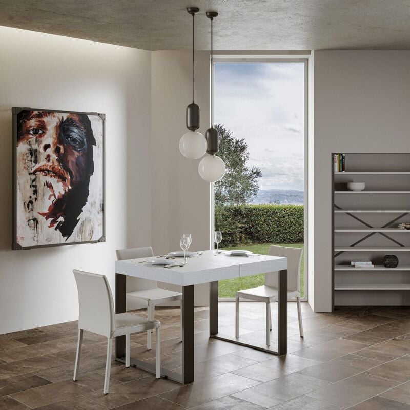 foto del prodotto liberoshopping - tavolo allungabile a 234 cm tecno 90x130 bianco frassino