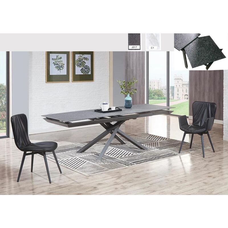 foto del prodotto liberoshopping tavolo allungabile a 250 cm marte top effetto pietra grigio
