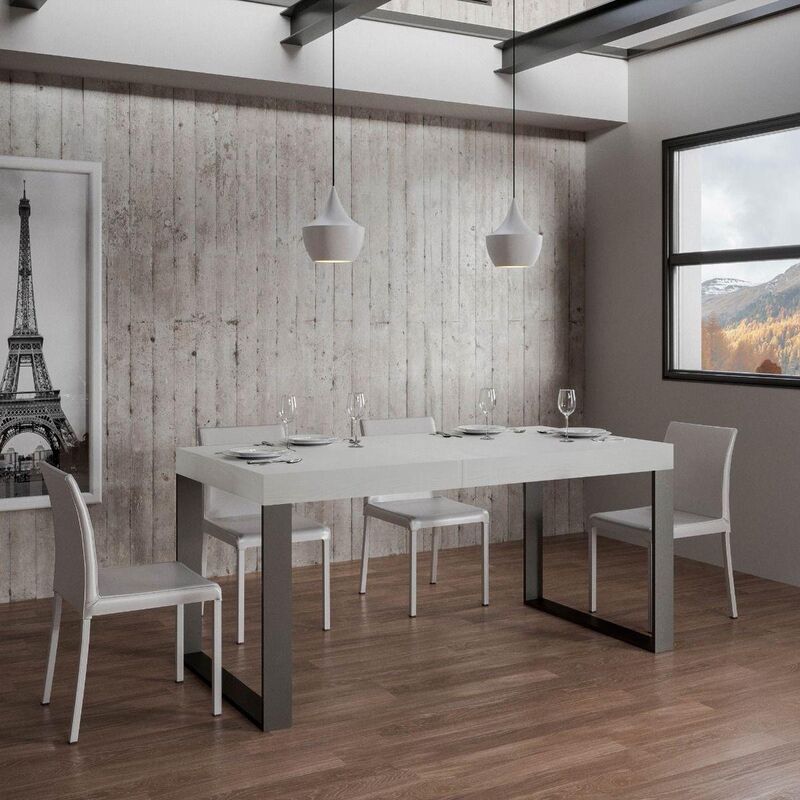 foto del prodotto liberoshopping tavolo allungabile a 420 cm tecno 90x160 bianco frassino