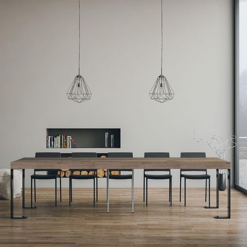 foto del prodotto liberoshopping tavolo consolle allungabile tecno premium rovere natura con allunghe complete