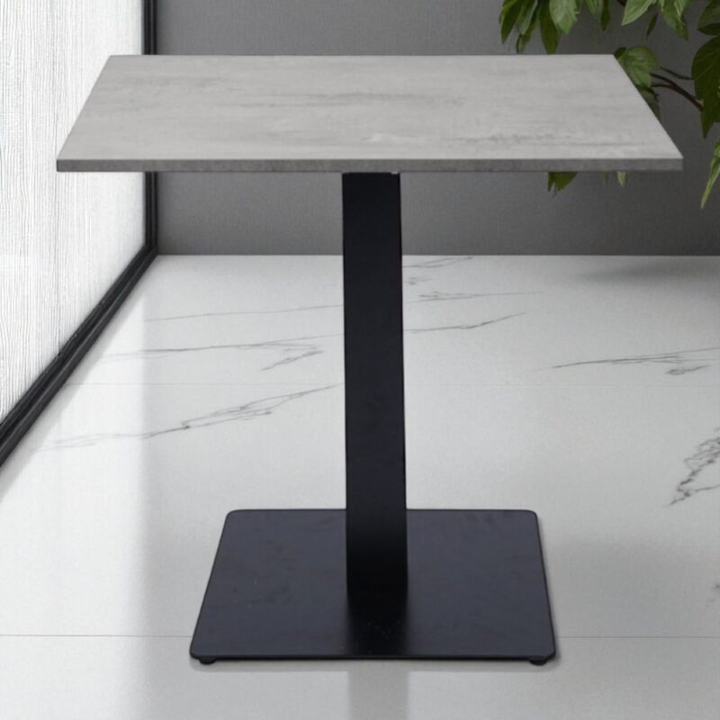 foto del prodotto liberoshopping tavolo da bar ristorante quadrato 80x80 cm con piano laminato cemento h 75