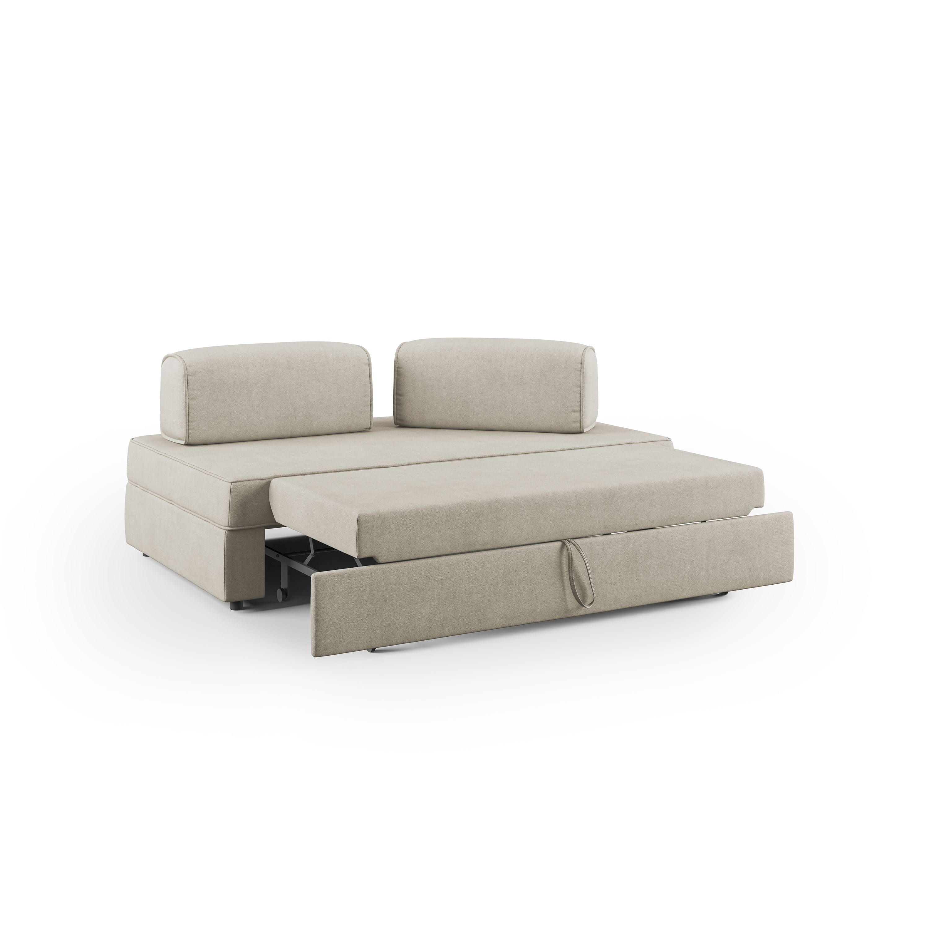 foto del prodotto liberty divano con pouf estraibile e schienali movibili in tessuto morbido impermeabile t02 200 cm panna