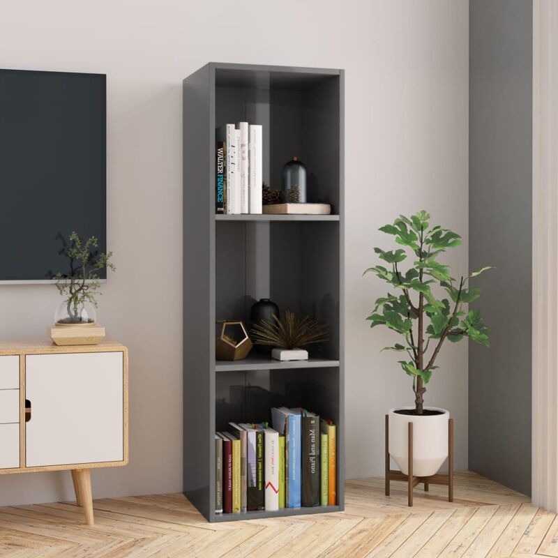 foto del prodotto library column shelf tv cabinet 36x30x114 cm wood in various colors colore grigio lucido