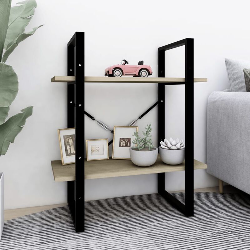 foto del prodotto libreria 2 ripiani rovere sonoma 60x30x70 cm legno multistrato vidaxl