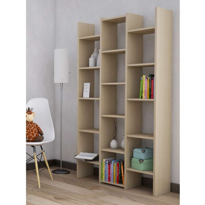 foto del prodotto libreria 3 colonne olmo 180 cm altezza adatta per ogni ambiente
