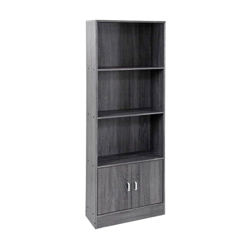 foto del prodotto libreria 3 ripiani 2 ante colre grigio 60x24xh.170 cm