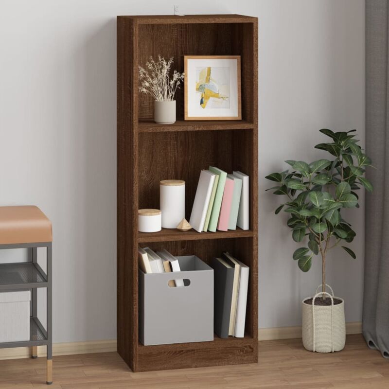 foto del prodotto libreria 3 ripiani rovere marrone 40x24x109cm legno multistrato vidaxl