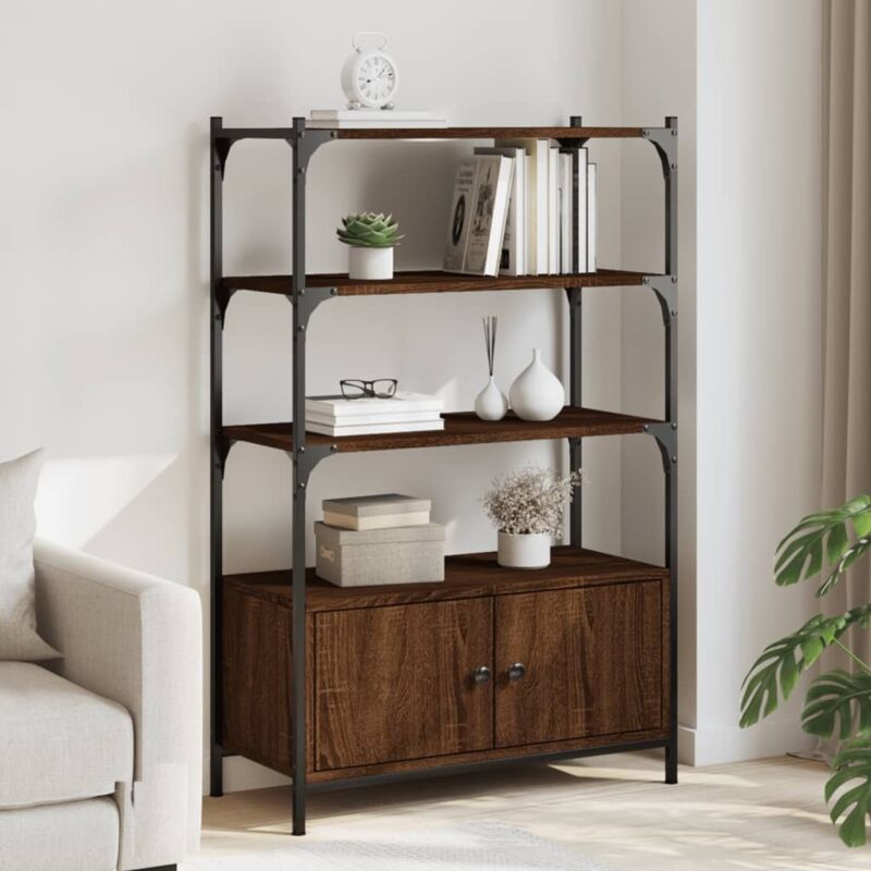 foto del prodotto libreria 3 ripiani rovere marrone 70x30x109,5 legno multistrato vidaxl