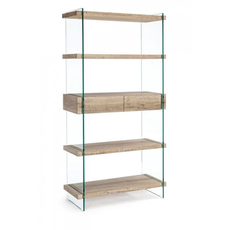 foto del prodotto libreria 4 piani 2 cassetti line krnya