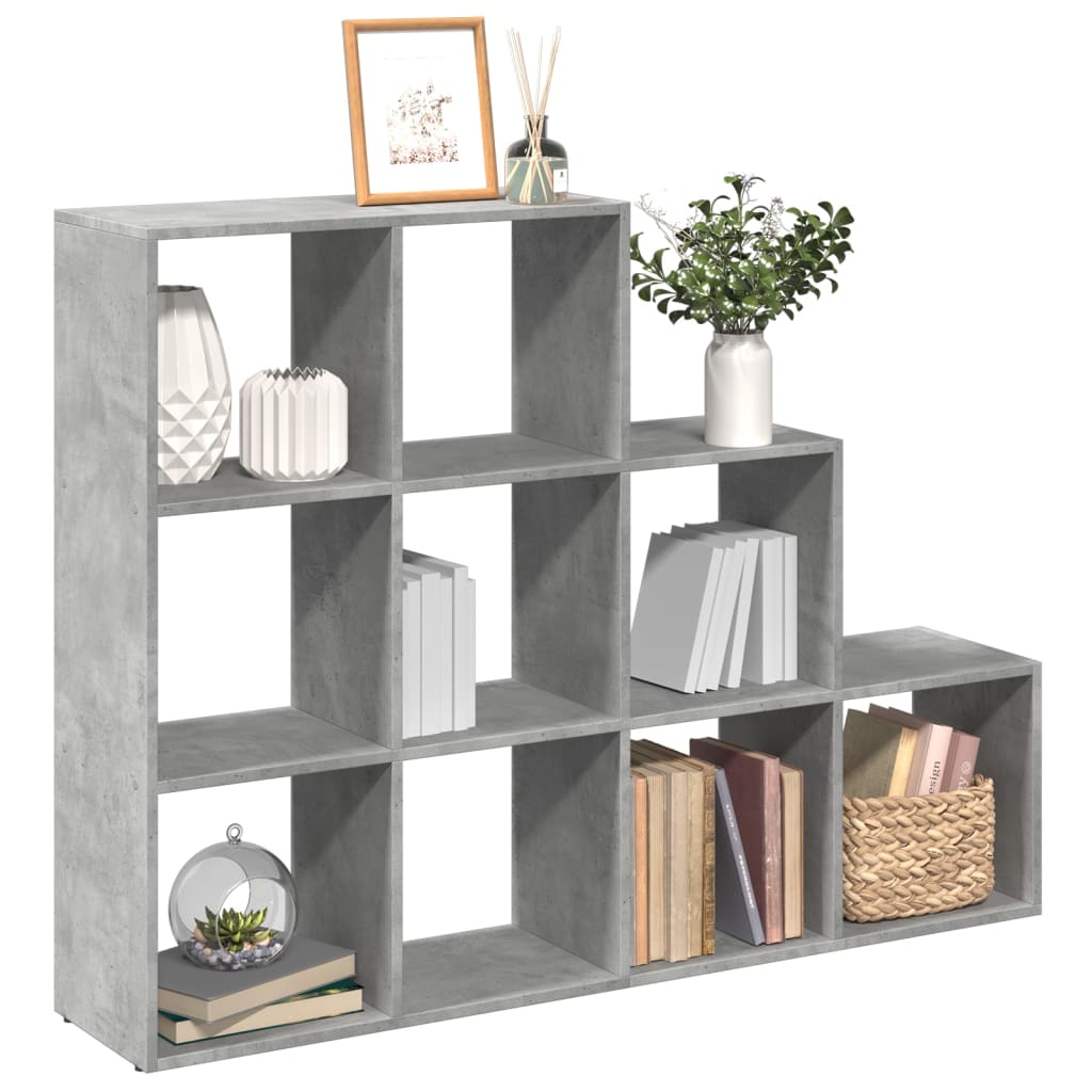 foto del prodotto libreria 4 ripiani grigio cemento 137,5x29x103,5 cm truciolato