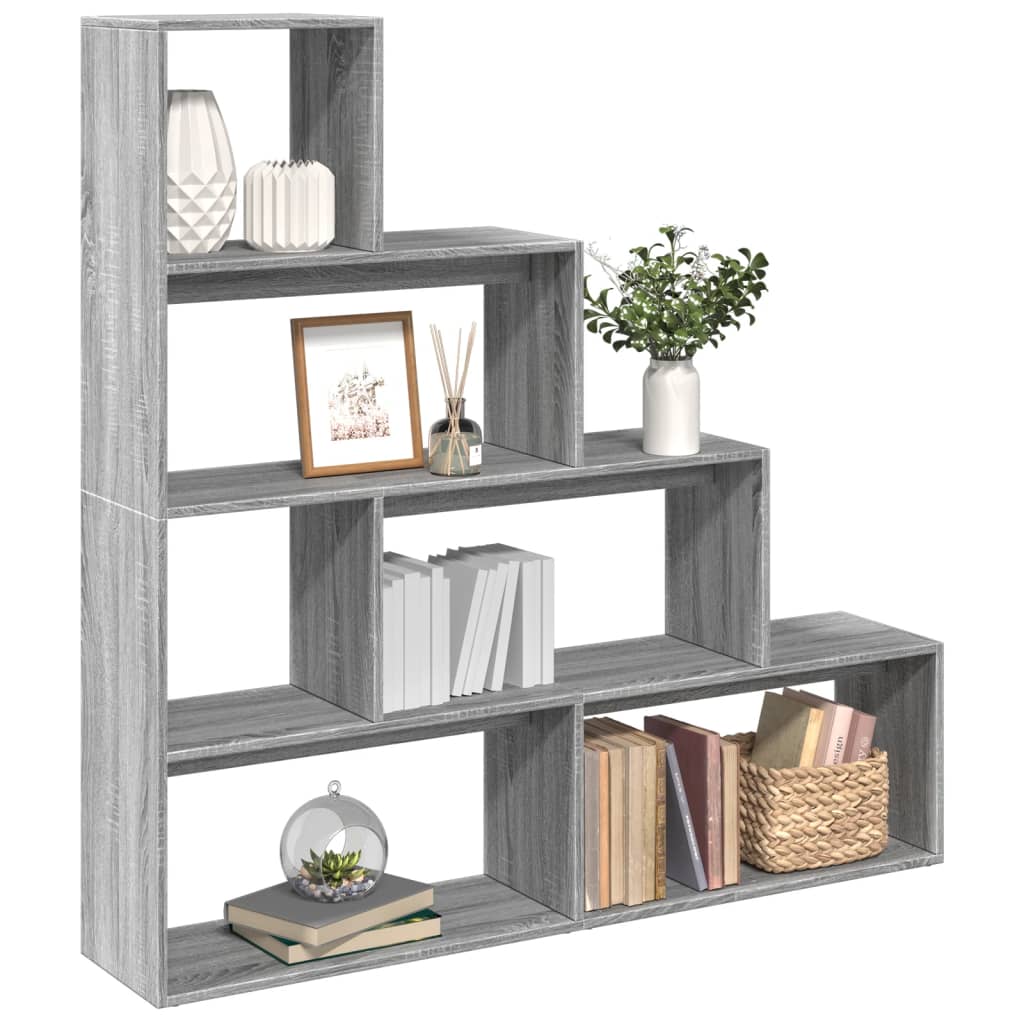 foto del prodotto libreria 4 ripiani grigio sonoma 143,5x29x143,5 cm truciolato