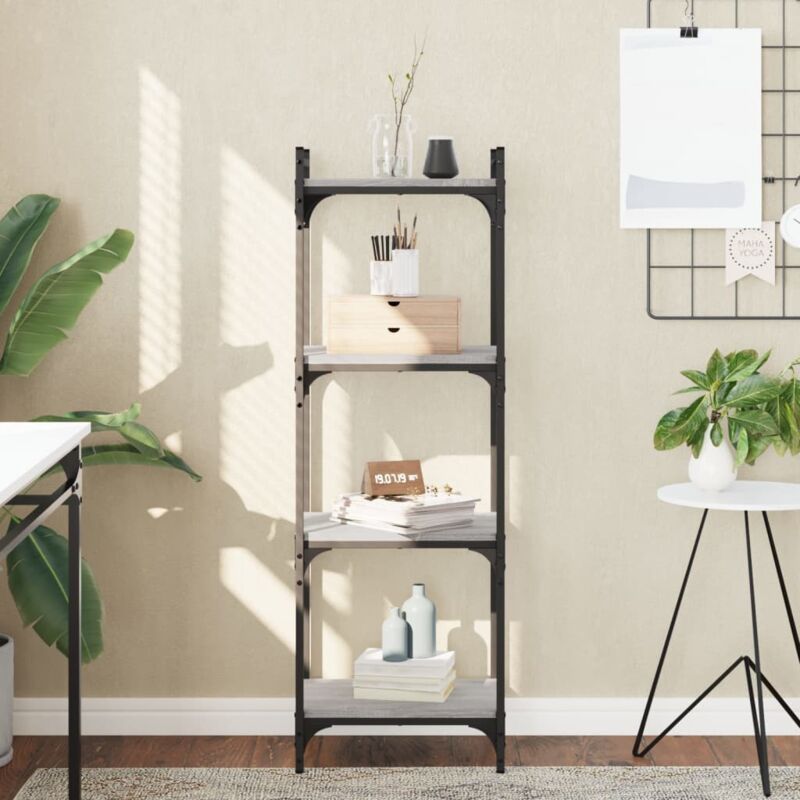 foto del prodotto libreria 4 ripiani grigio sonoma 40x30x120cm legno multistrato vidaxl