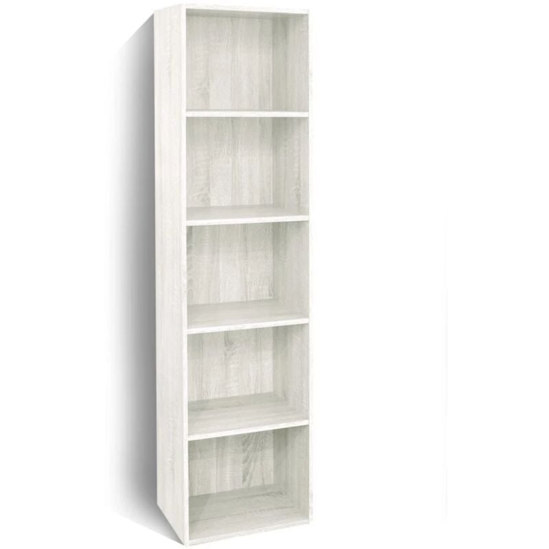 foto del prodotto libreria 4 ripiani ready 2 rovere bianco 40x29x172 cm