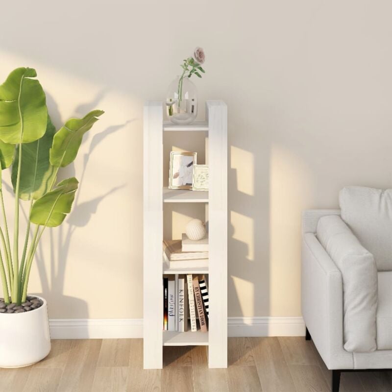 foto del prodotto libreria 41x35x120cm in legno ideale per salotto o studio 4 ripiani vari colori colore bianco