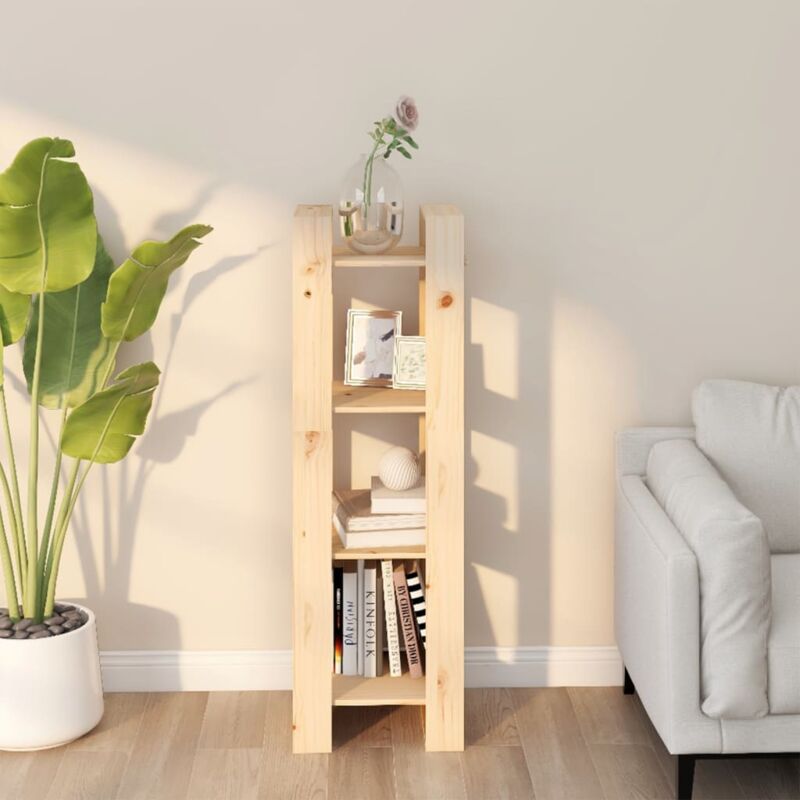 foto del prodotto libreria 41x35x120cm in legno ideale per salotto o studio 4 ripiani vari colori colore marrone chiaro