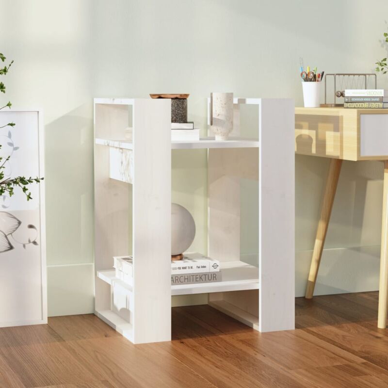foto del prodotto libreria 41x35x57cm in legno ideale per salotto o studio 2 ripiani vari colori colore bianco