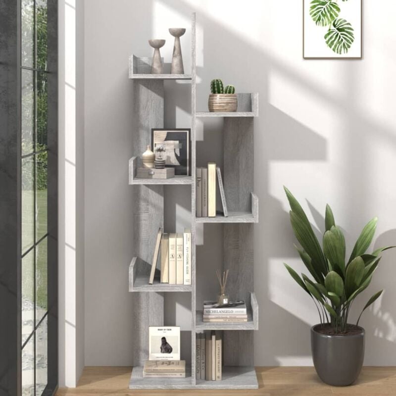 foto del prodotto libreria 48x25x140 cm grigio sonoma legno multistrato vidaxl