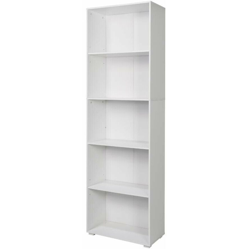 foto del prodotto libreria 5 ripiani 60x30x195 cm in mdf bianco