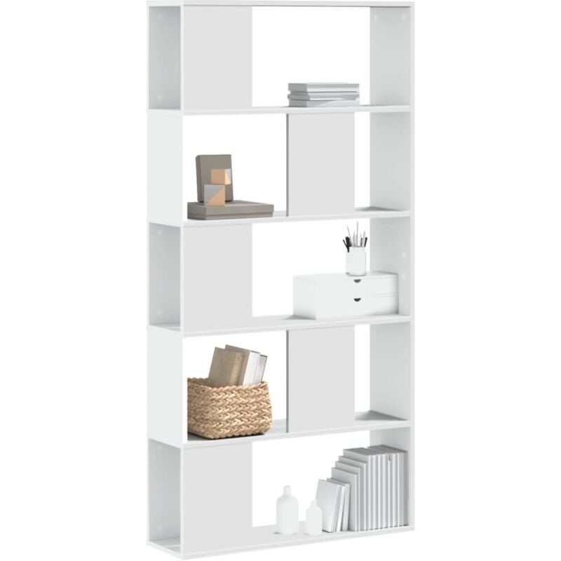 foto del prodotto libreria 5 ripiani bianca 80,5x23,5x162,5cm legno multistrato vidaxl