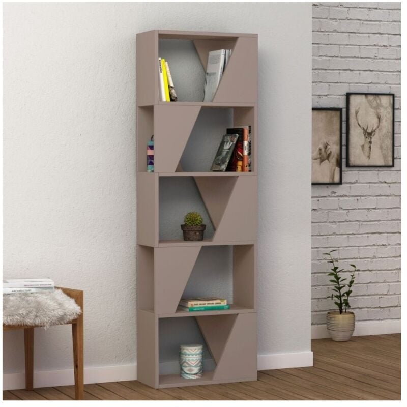 foto del prodotto libreria 5 ripiani frame 54x168 colore tortora