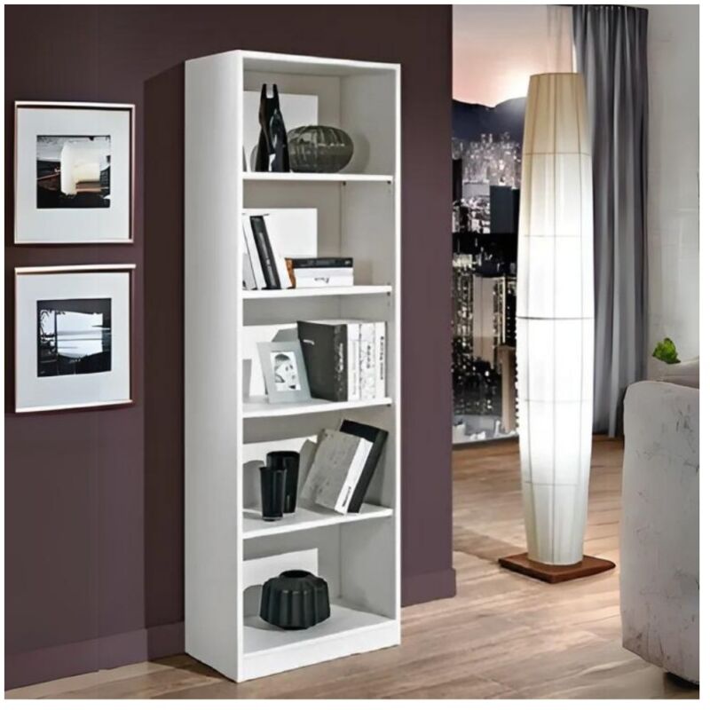 foto del prodotto libreria 5 ripiani indiana 60x33x186h colore bianco larice