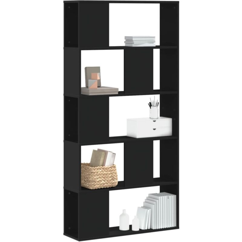 foto del prodotto libreria 5 ripiani nera 80,5x23,5x162,5cm in legno multistrato vidaxl