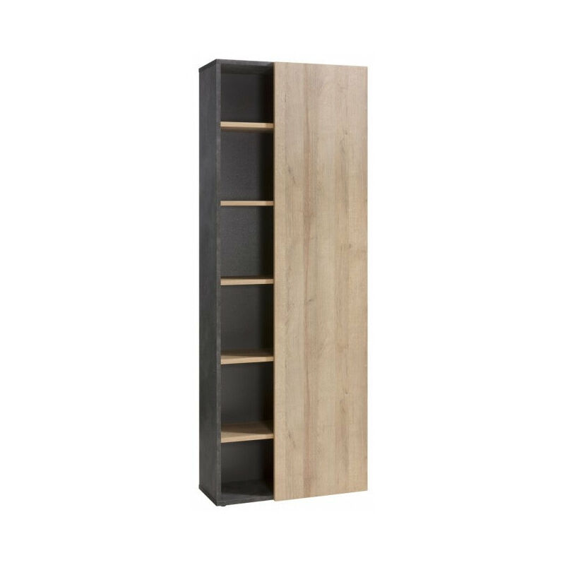 foto del prodotto libreria 6 ripiani con anta in legno da ufficio arredamento per interno h 220 cm