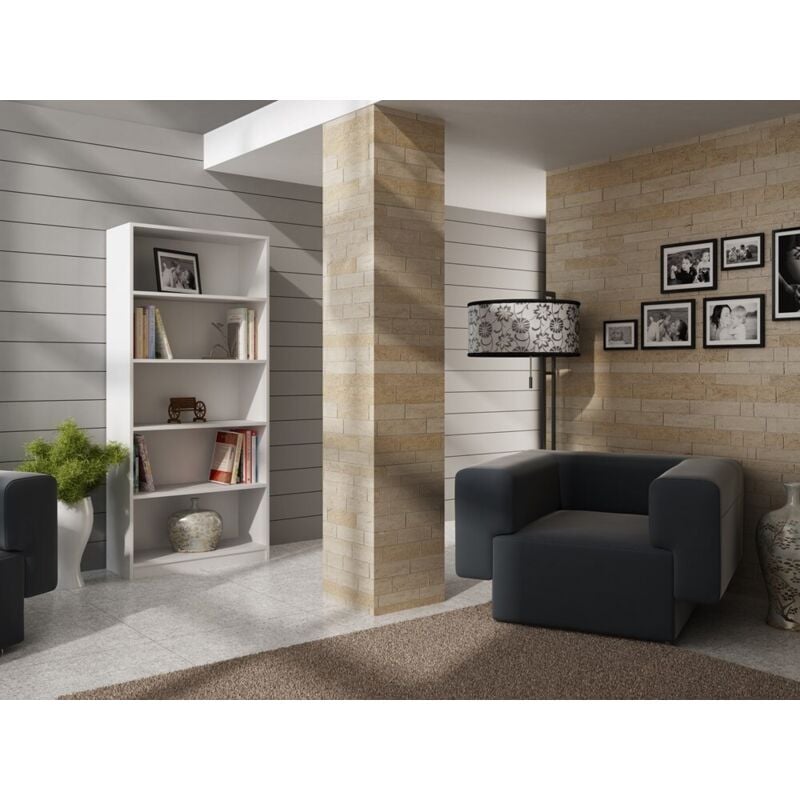 foto del prodotto libreria 60cm ripiano libreria porta raccoglitori colore bianco per casa per ufficio