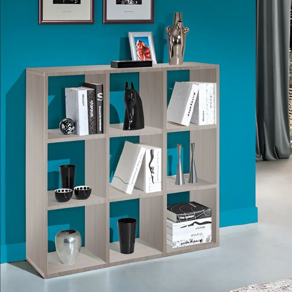 foto del prodotto libreria 9 vani a giorno olmo perla hawai 106x32x106h