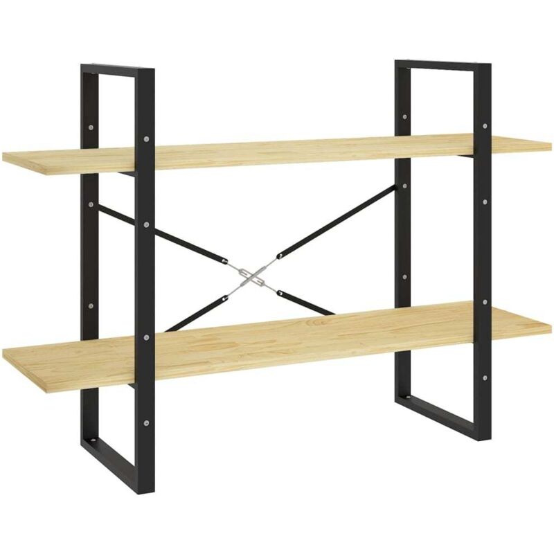 foto del prodotto libreria a 2 ripiani 100x30x70 cm in massello di pino cod mxl 18567