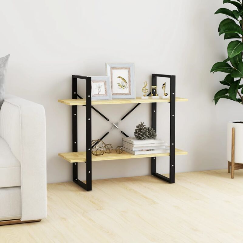 foto del prodotto libreria a 2 ripiani 80x30x70 cm in legno massello di pino vidaxl