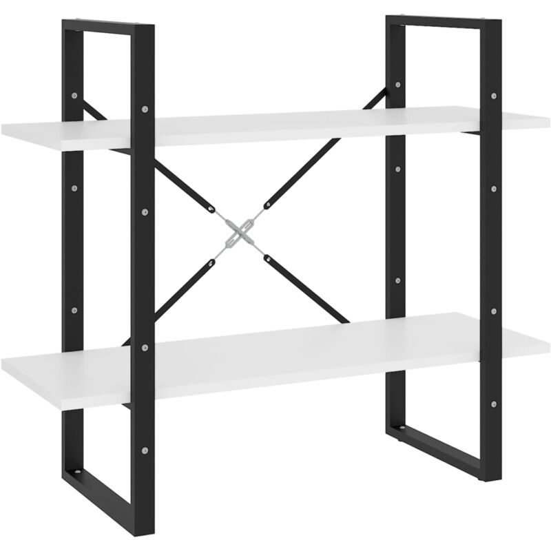 foto del prodotto libreria a 2 ripiani bianca 80x30x70 cm in legno multistrato vidaxl