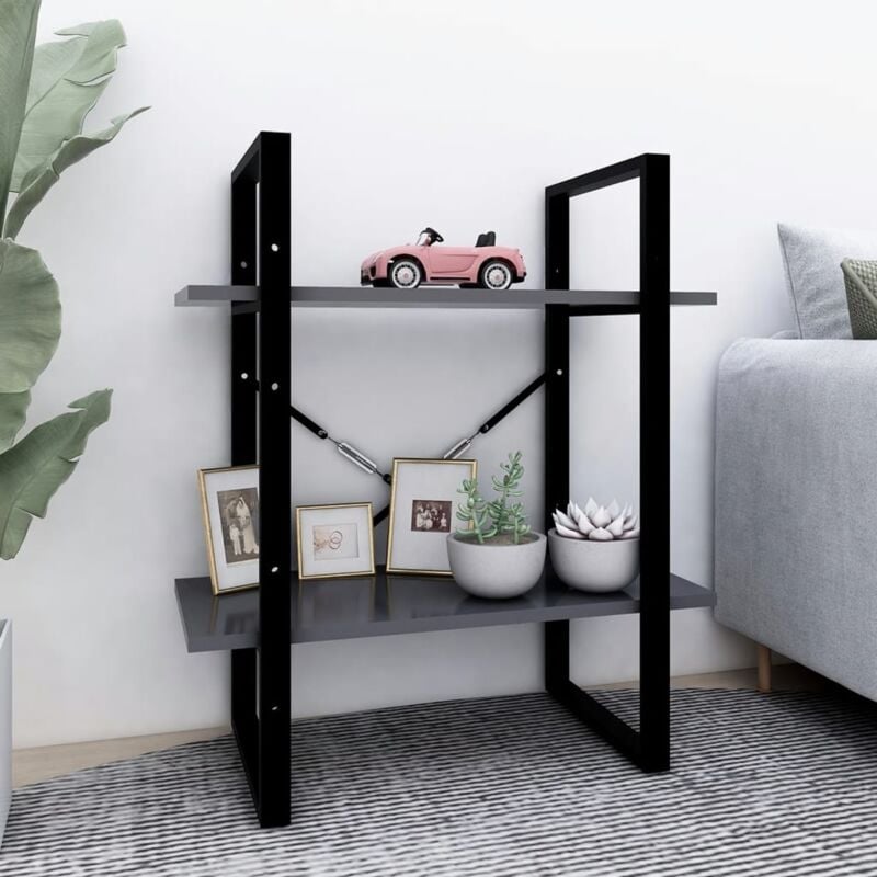 foto del prodotto libreria a 2 ripiani grigia 60x30x70 cm in legno multistrato vidaxl