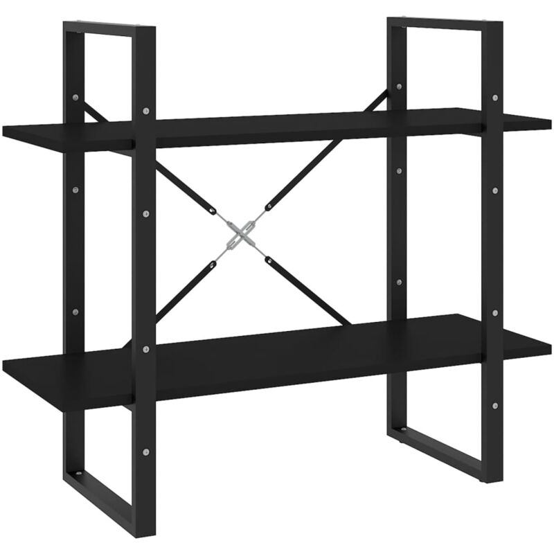 foto del prodotto libreria a 2 ripiani nera 80x30x70 cm in legno multistrato vidaxl
