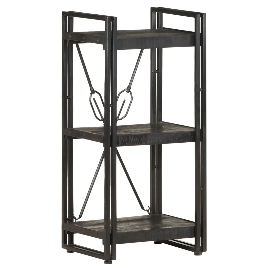 foto del prodotto libreria a 3 ripiani 40x30x80cm nero in legno massello di mango cod mxl 10350