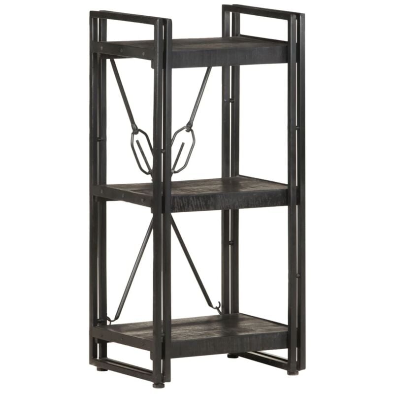 foto del prodotto libreria a 3 ripiani 40x30x80cm nero in legno massello di mango vidaxl