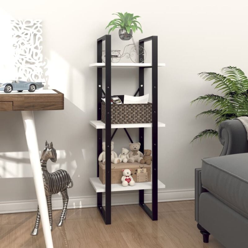 foto del prodotto libreria a 3 ripiani bianca 40x30x105 cm in legno multistrato vidaxl