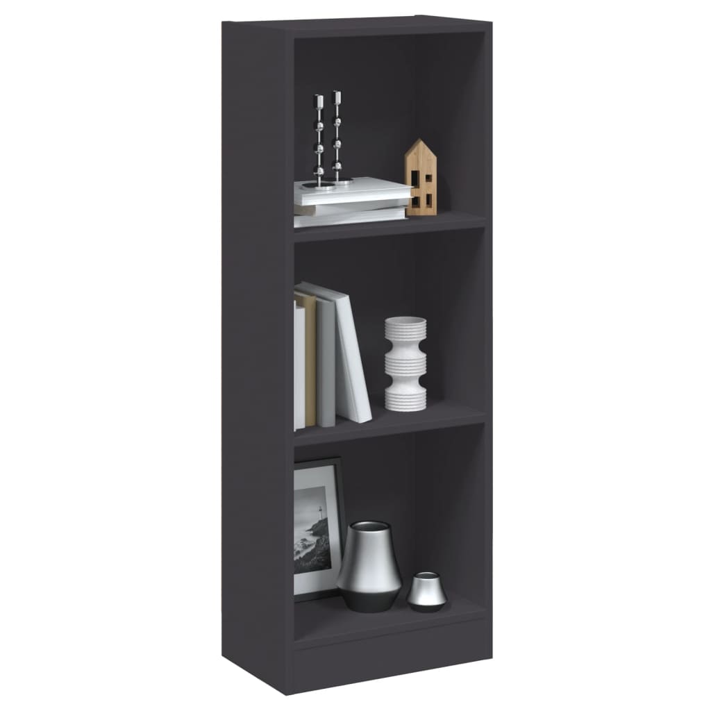 foto del prodotto libreria a 3 ripiani grigia 40x24x108 cm in truciolato cod mxl 63924