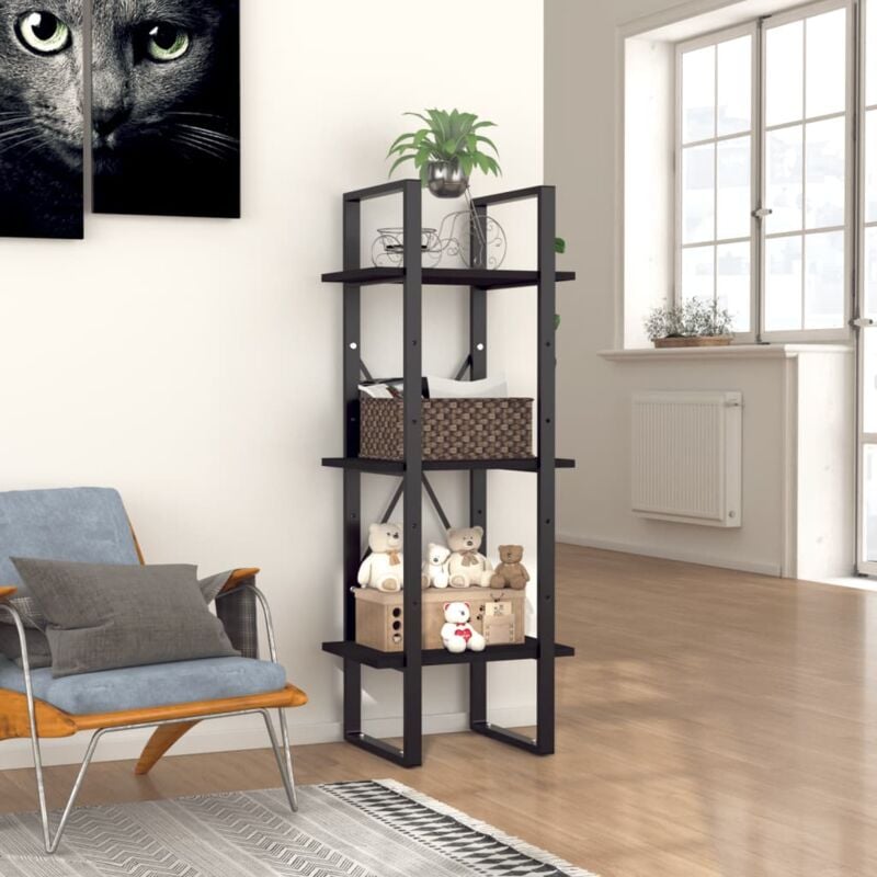 foto del prodotto libreria a 3 ripiani nera 40x30x105 cm in legno multistrato vidaxl