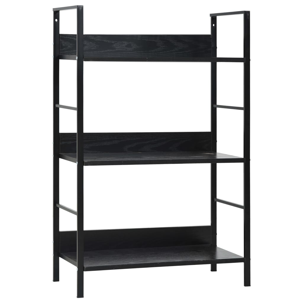 foto del prodotto libreria a 3 ripiani nera 60x27,6x90,5 cm in truciolato cod mxl 7011