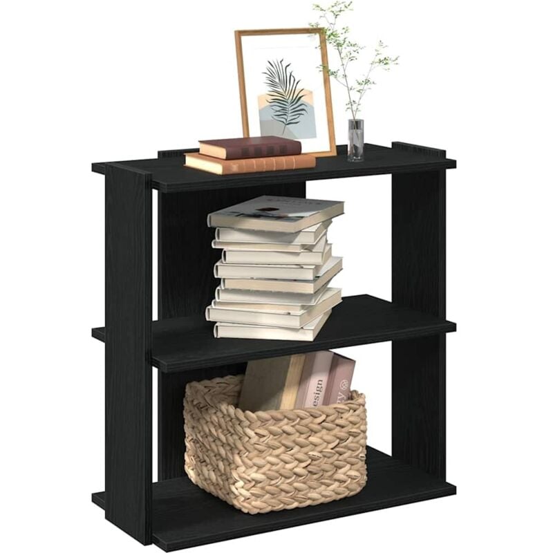 foto del prodotto libreria a 3 ripiani nera 60x30x60 cm in legno multistrato vidaxl