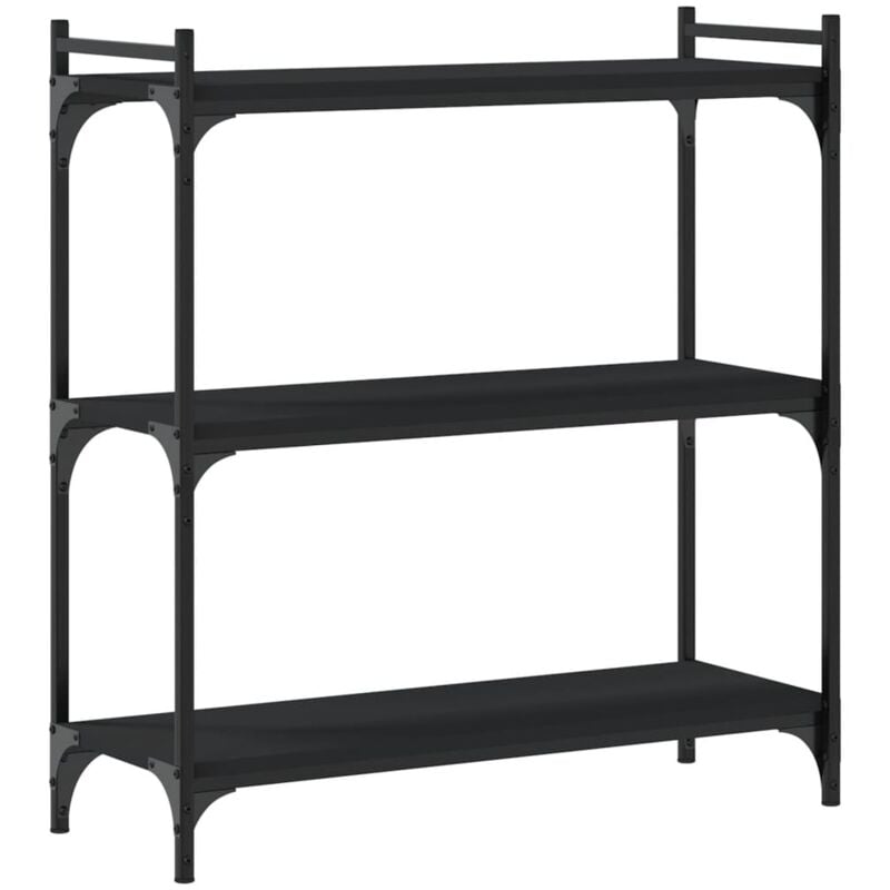 foto del prodotto libreria a 3 ripiani nera 80x30x86 cm in legno multistrato vidaxl