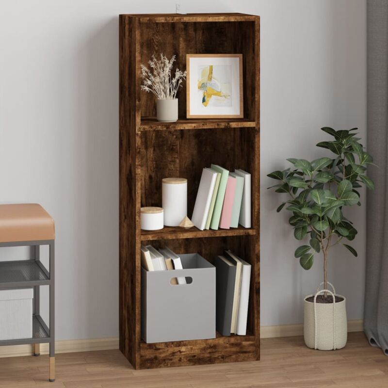 foto del prodotto libreria a 3 ripiani rovere fumo 40x24x109 cm legno multistrato vidaxl