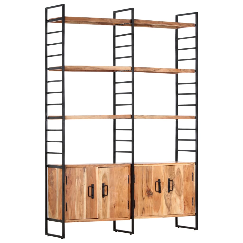 foto del prodotto libreria a 4 livelli legno massello di acacia 124x30x180 cm cod mxl 6352
