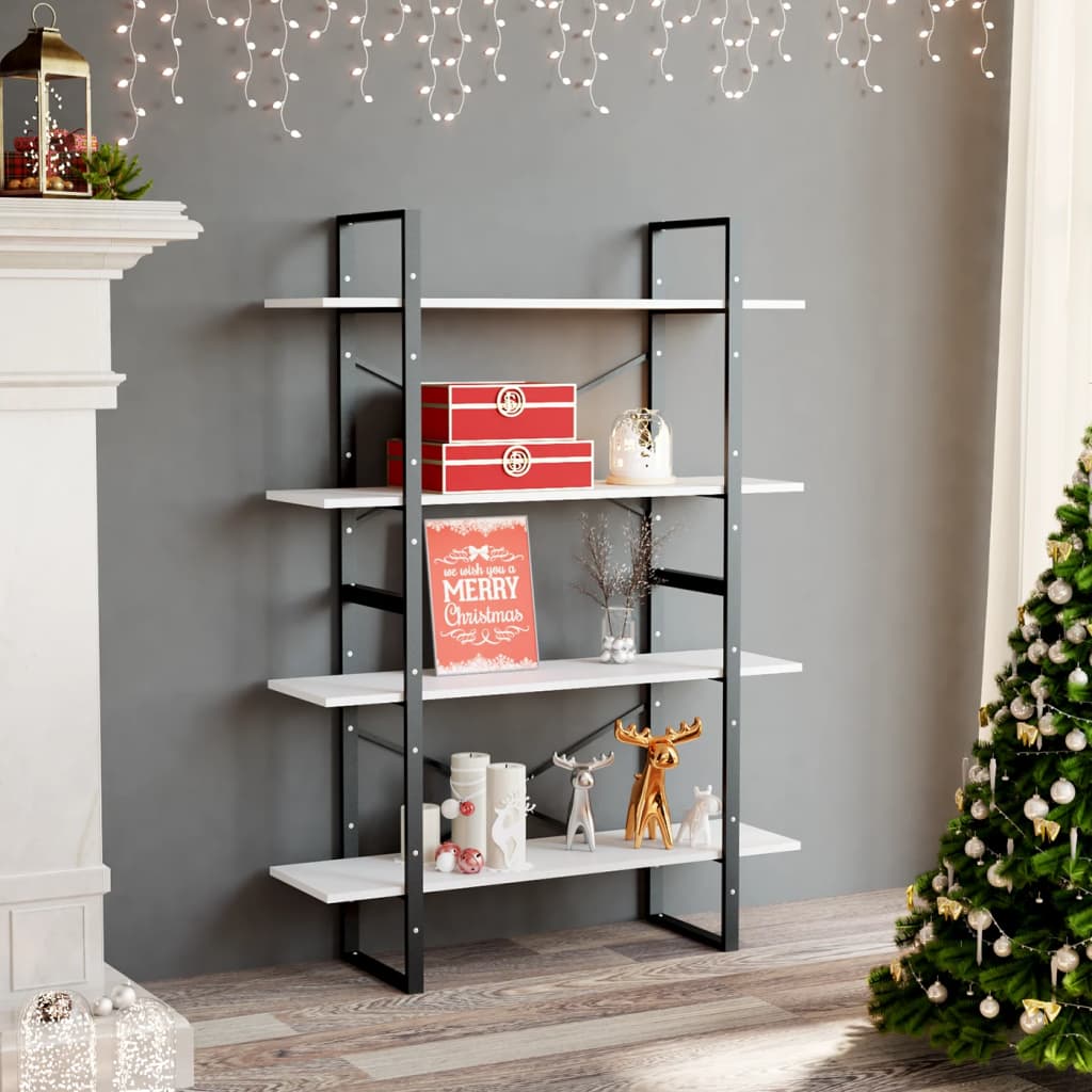 foto del prodotto libreria a 4 ripiani bianca 100x30x140 cm in legno multistrato vidaxl
