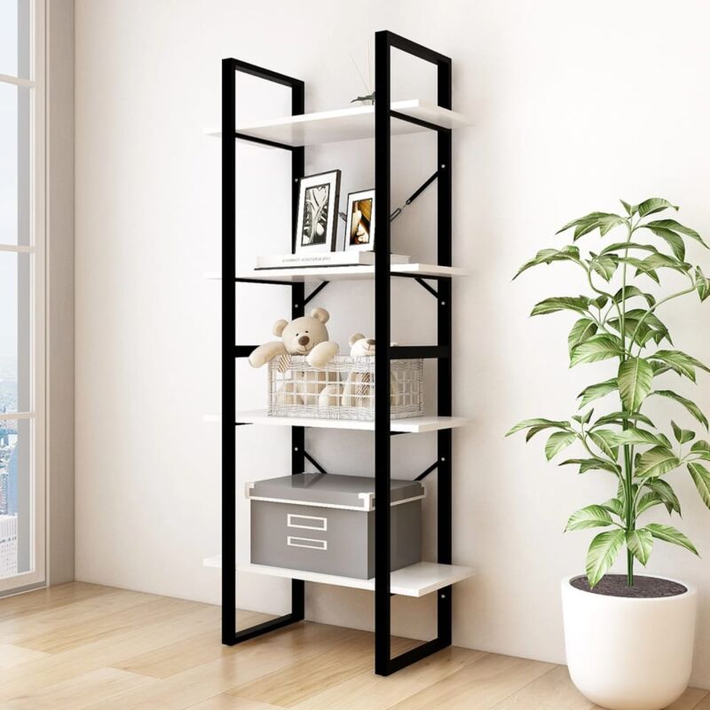 foto del prodotto libreria a 4 ripiani bianca 60x30x140 cm in massello di pino vidaxl